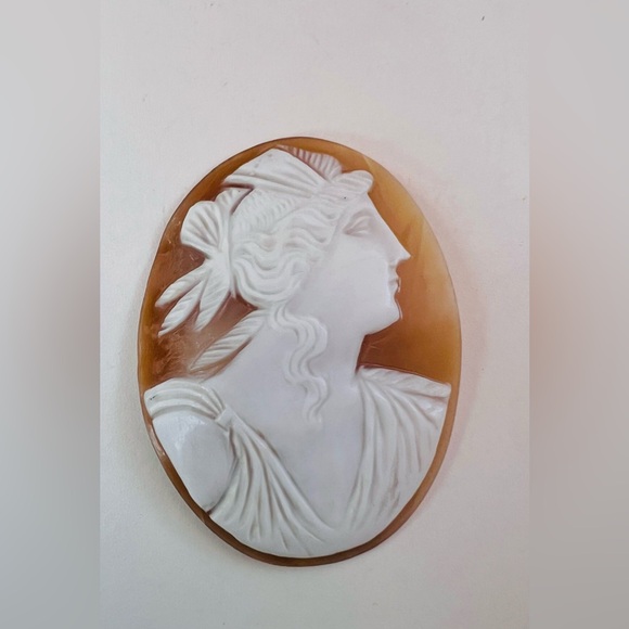 GORGEOUS Victorian Antique Large Unmounted Shell Cameo Large Goddess/God - Picture 10 of 12